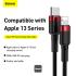 Baseus Cafule Series Type-C to Lightning Cable - 20W PD Fast Charge & 480Mbps High-Speed Data Transfer, Nylon Braided, 1M - Black